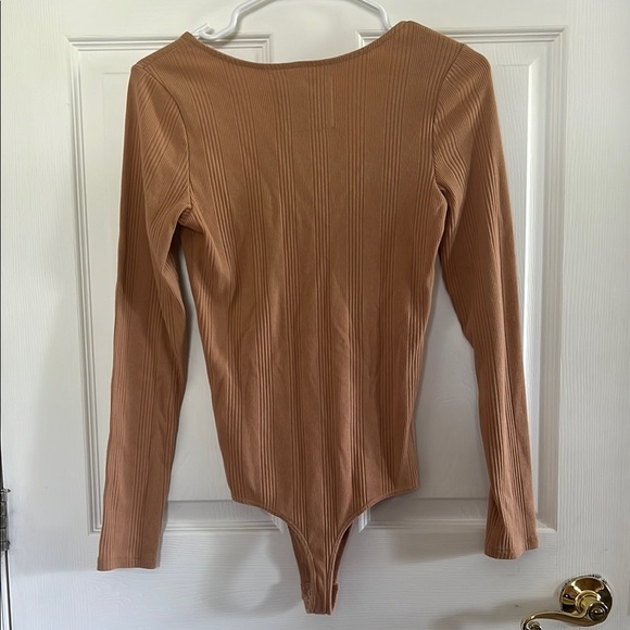 Aerie Brown Fitted Ribbed Bodysuit - Picture 4 of 4